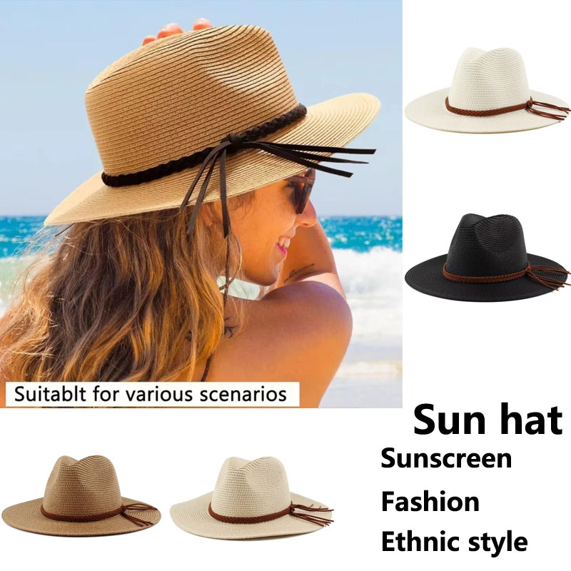 2025 New Straw Hat for Women M - Bucket Hat Straw recension och pris
